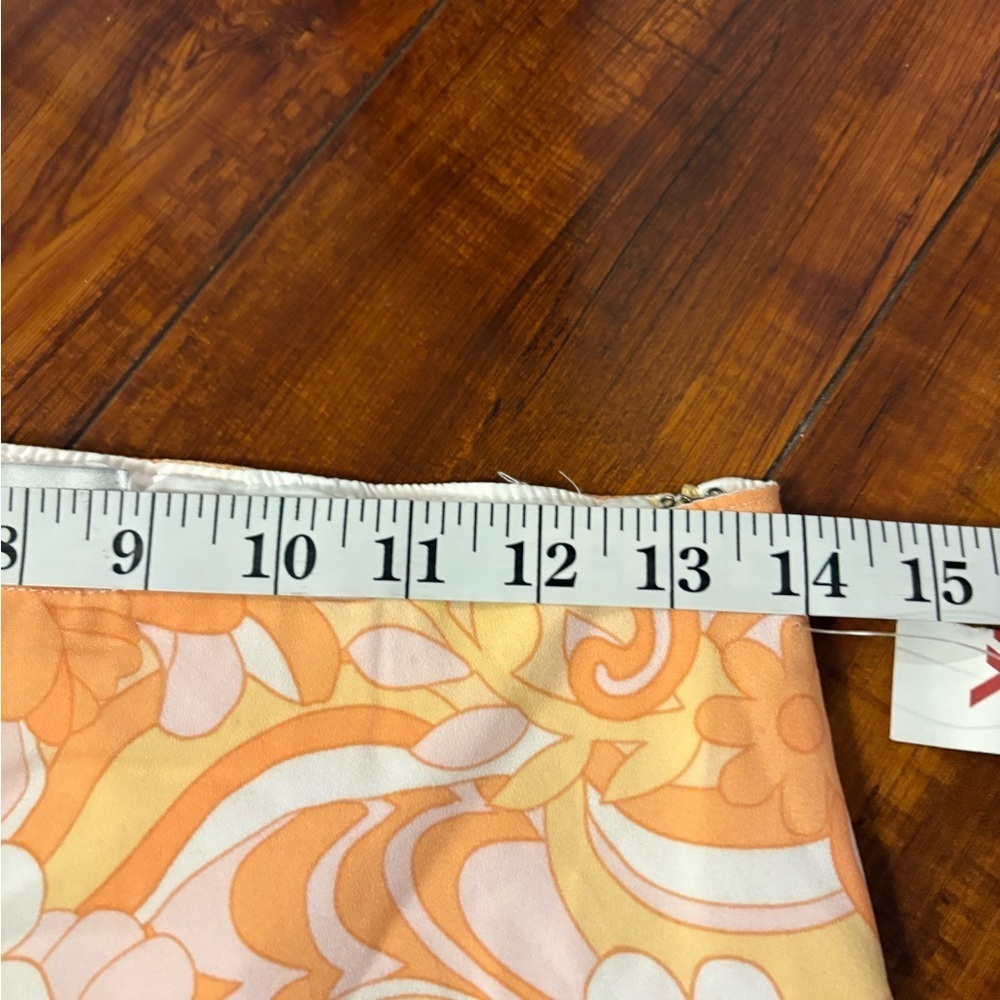 Hollister Women's Lined orange boho 70s Ultra High Rise Floral Mini Skirt small - Picture 13 of 14